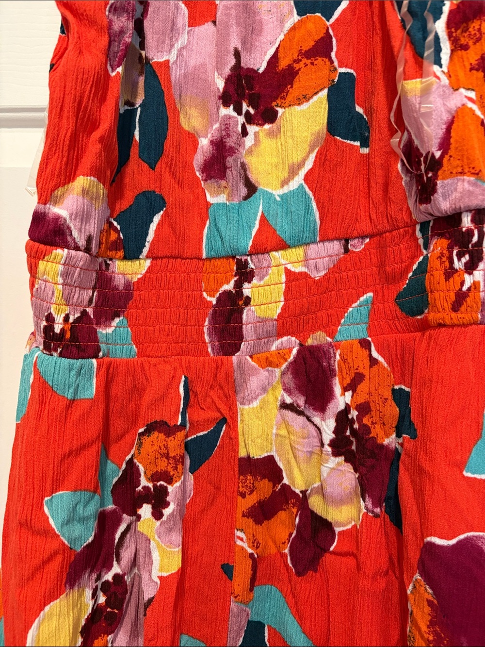 Maurices Red Floral Tie-Strap Handkerchief Hem Dress - Picture 2 of 8